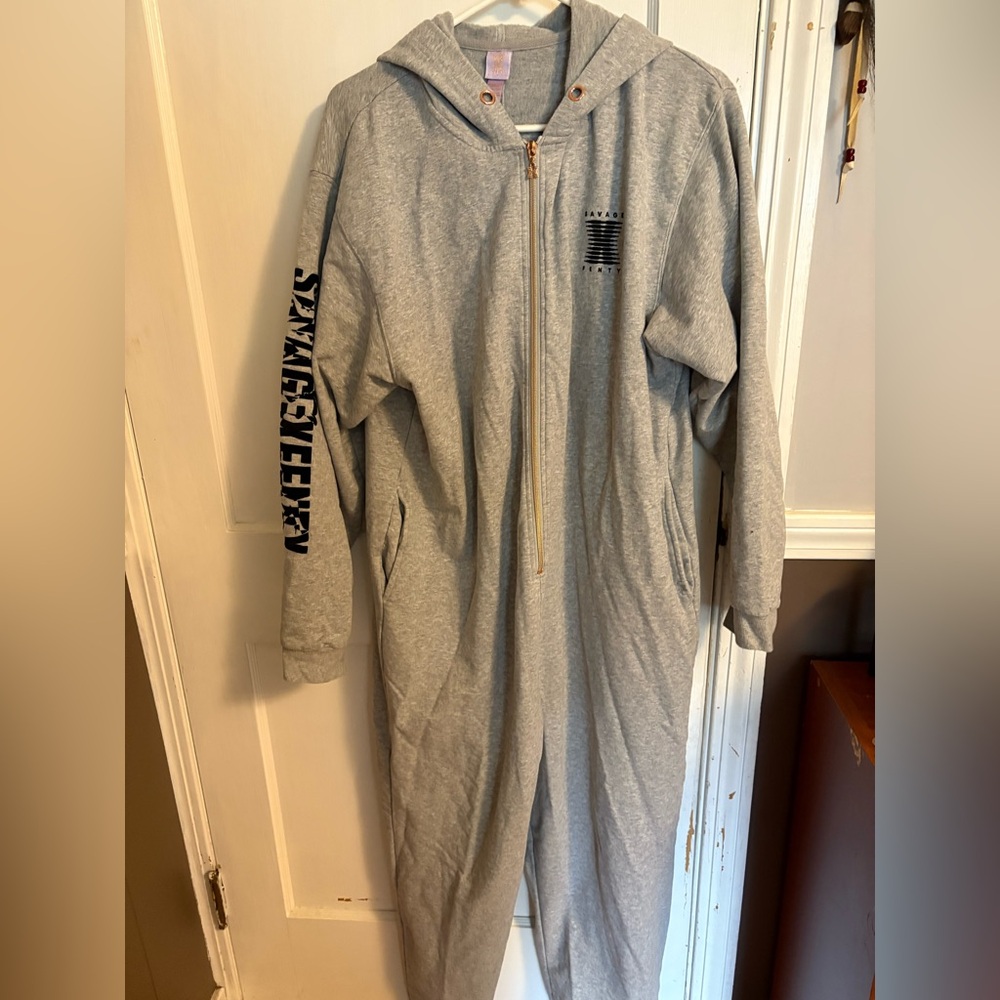 Savage X Fenty Gray Hoodie Onesie